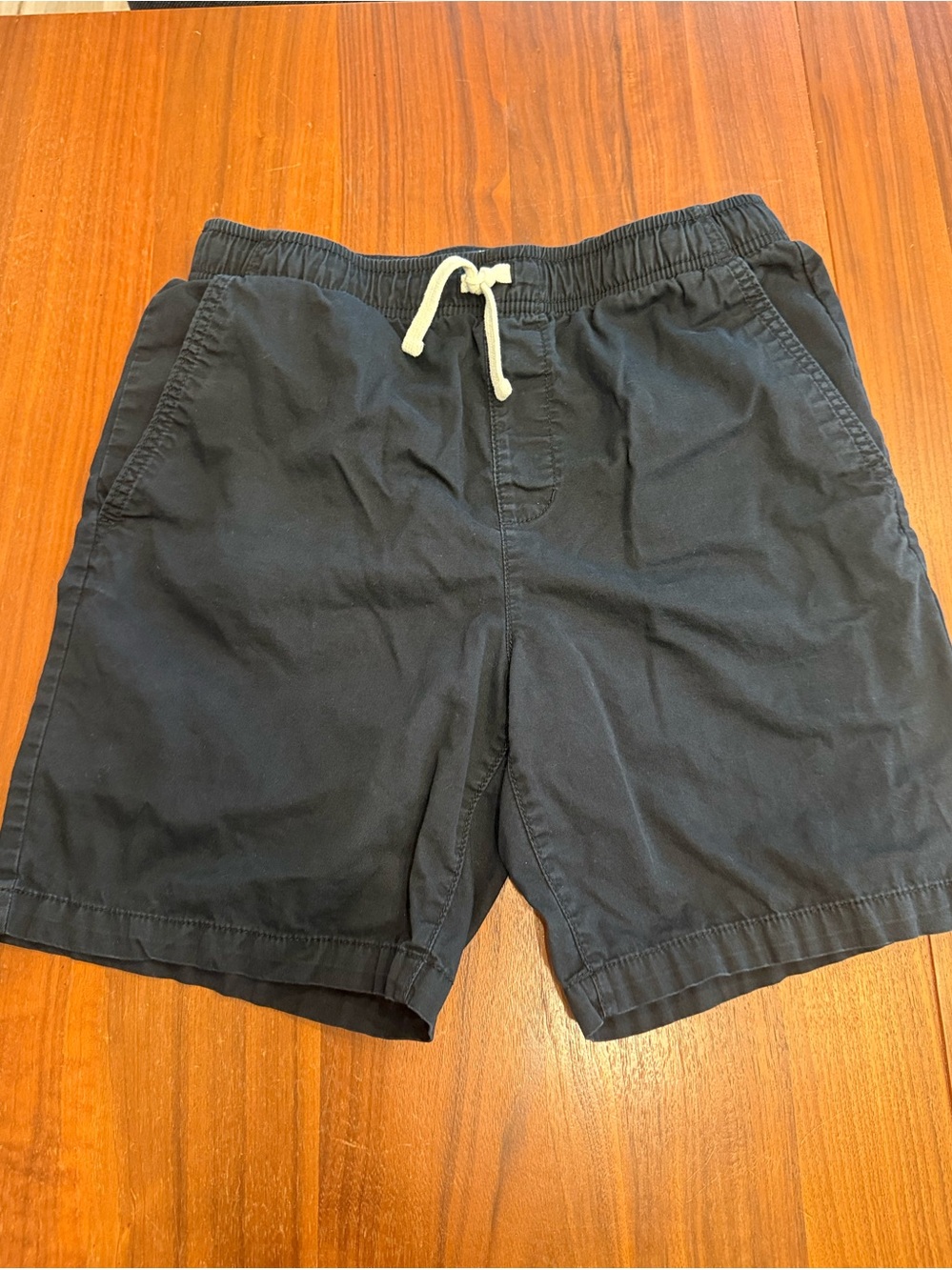 Old Navy Black Relaxed Drawstring Shorts with White Cord
